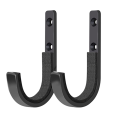 4PCS Metal Wall-Mounted J Hook Tool Hook Storage Racks are Suitable for Tool Houses and Homes Black. 