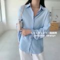 Basic Plain Formal Shirt for Women Short Sleeve Slim Fit Business Casual Top in Classic Colors. 