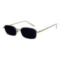 Accessories Point Golden Thin Square Retro Trendy Sunglasses For Women With Bag. 
