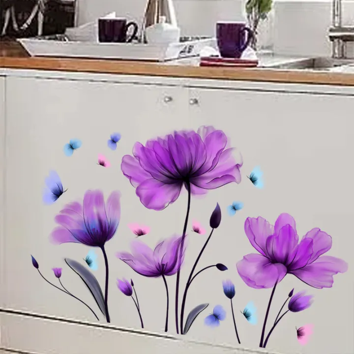 Wall%20Stickers%20Purple%20Flowers%20Home%20Room%20Decoration%20Bedroom%20Living%20Room%20Adhesive%20Bathroom%20Wall%20Furniture%20Door%20House%20Interior%20Decor%20-%20Image%204