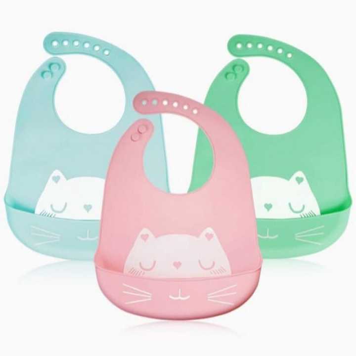 Silicone Baby Bib Waterproof Feeding Bibs Weaning Bib With Wide Food Crumb Catcher Pocket Super Soft And Comfy For Babies Toddlers I128521460