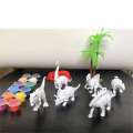DIY Painted Graffiti Dinosaur Childrens Science Education Three-dimensional Hand-made Coloring Toys for Kids Birthday Gifts. 