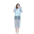 EVA Transparent Polka Dot Print Hooded Front Button Raincoat. 