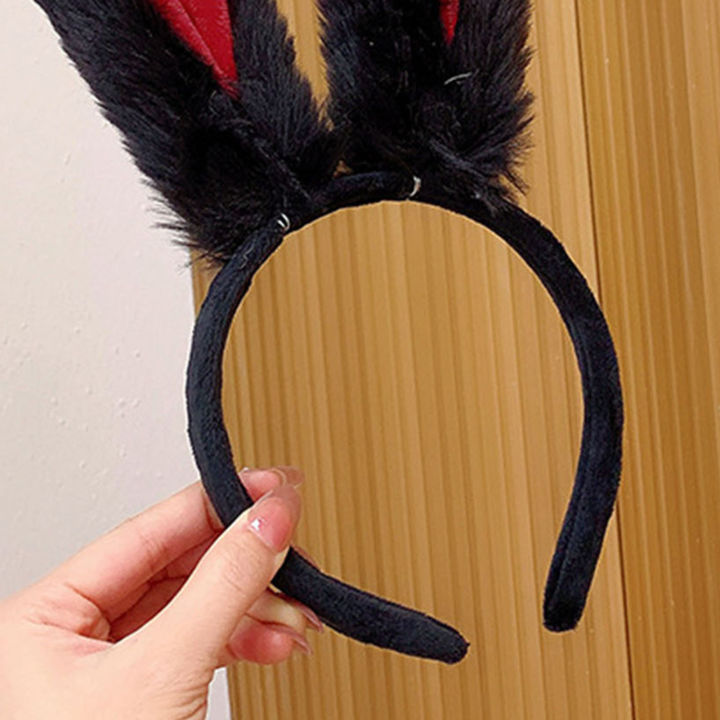 CARAT%20Plush%20Bunny%20Ear%20Headband%20Fluffy%20Bunny%20Ears%20Headband%20for%20Halloween%20Cosplay%20Party%20Wear%20Cute%20Rabbit%20Ear%20Hair%20Hoop%20Costume%20for%20Women%20-%20Image%203