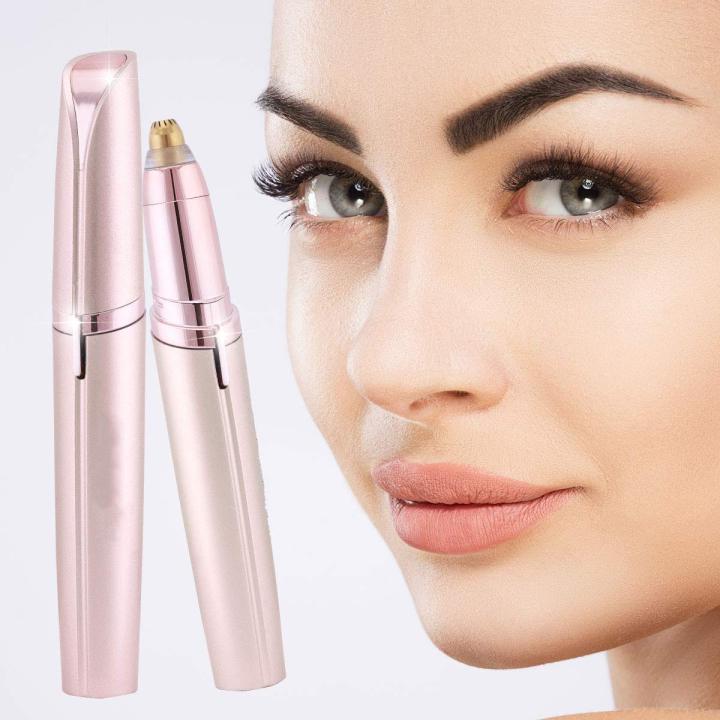 Eyebrow Trimmer For Women  Eye Browser Trimmer  Trimmer For Face, Lips, Nose Hair Removal. Electric Pencil Shape Epilator With Light, Easy To Carry Machine For Women