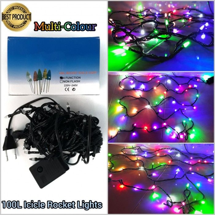 100Led Dipawali & Diwali Light, Rgb Multi-Colour 100L Rocket Led Strip Light For Decoration Event With 8M Length- Black Wire