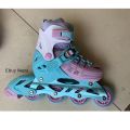 Size Adjustable Rubber Wheel Skating Shoes With Full Safety Gear Set. 