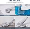 Silicone Toilet Bowl Cleaner Brush With Non-Slip Long Handle, Bendable Golf Head Toilet Brushes for Bathroom Deep Cleaning. 