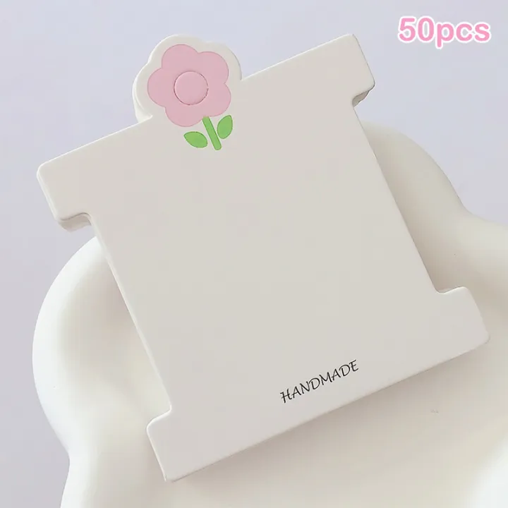 50pcs%20Pink%20Flower%20Display%20Cards%20For%20Hair%20Cord%20Hairpin%20Handmade%20DIY%20Jewelry%20Cardboard%20Package%20Hair%20Clips%20White%20Craft%20Hang%20Tag%20Card%20Natuo%20-%20Image%204