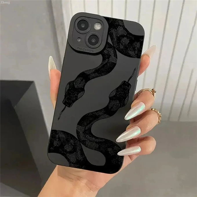 Zheng Cool cover anti-Y2KXSMaxPro121416iPhone in the shell printed snake Luxury print black flower mobile phone for 151311XR78Plus drop