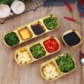 /2/3/4 Compartment Home Stainless Steel Kitchen Vinegar Spice Plates Sauce Dish Seasoning Container Condiment Tray. 