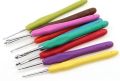 Crochet Hook Knitting Needle 1-9-12-14 Piece Set With Rubber Handle & Aluminum Body 2MM TO 10MM. 