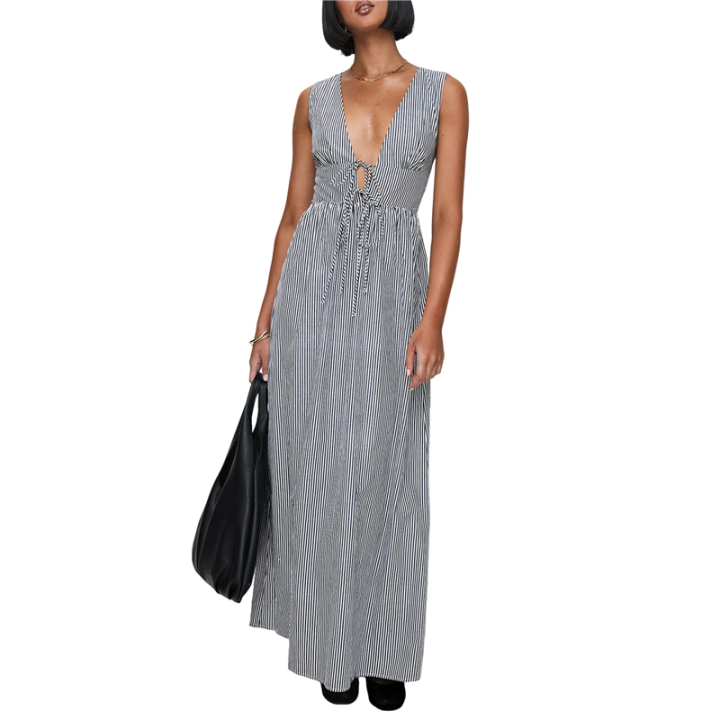 Women V Neck Maxi Dress Boho Flowy Long Dress Floral Loose Fit Summer  Sundress Y2K Going Out Beach Dresses Black S | Daraz.com.np