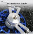 Wenefang DEUKIO Mini Winter Ice Fishing Reel Ultralight All Metal Front Hot Selling Reel Bright Color Live Fish Buckle 50MM Wire Wheel Line Cup. 