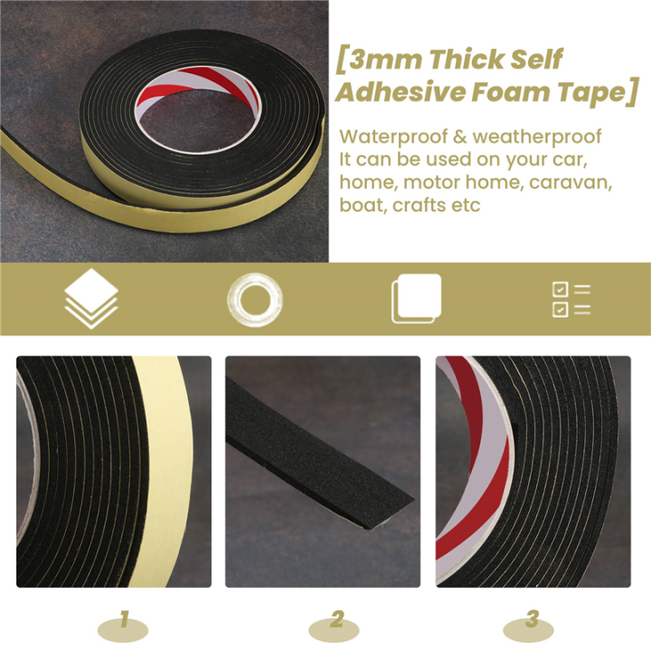 5m%20Black%20Single%20Sided%20Self%20Adhesive%20Foam%20Tape%20Closed%20Cell%2020mm%20Wide%20x%203mm%20Thick%20-%20Image%205