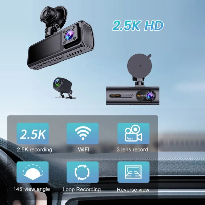 2.5K%20Car%20DVR%20Dash%20Camera%20Front/Inside/Rear%203-Lens%20Driving%20Recorder%203.16%20Inch%20Screen%20Dashcam%20-%20Image%205
