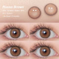 Cizzy [Dubai New Arrivals] Magister Lens Doll Eyes 14.2mm Russo Colored Contact Lenses Brown Gray Makeup. 
