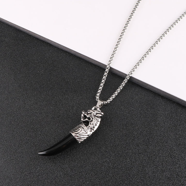 Profesional%20Jewelry%20Accessories%20Pendant%20Vintage%20Personality%20Korean%20Men's%20Necklace%20Wolf%20Tooth%20Domineering%20XLN%20Trend%20Pendant%20Sweater%20Simple%20Jewelry%20-%20Image%206