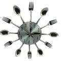 Diy Stainless Steel Forks Spoons Wall Clock Home Kitchen Decoration Quartz Movement Mute Wall Clocks. 