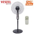 VESTEL Stand Fan With Remote Control | Timer | 16 inches | 1800RPM | Oscillation | 1 Year Warranty | 5 Blade | Heavy Base | Easy Fitting | Pedestal Fan. 