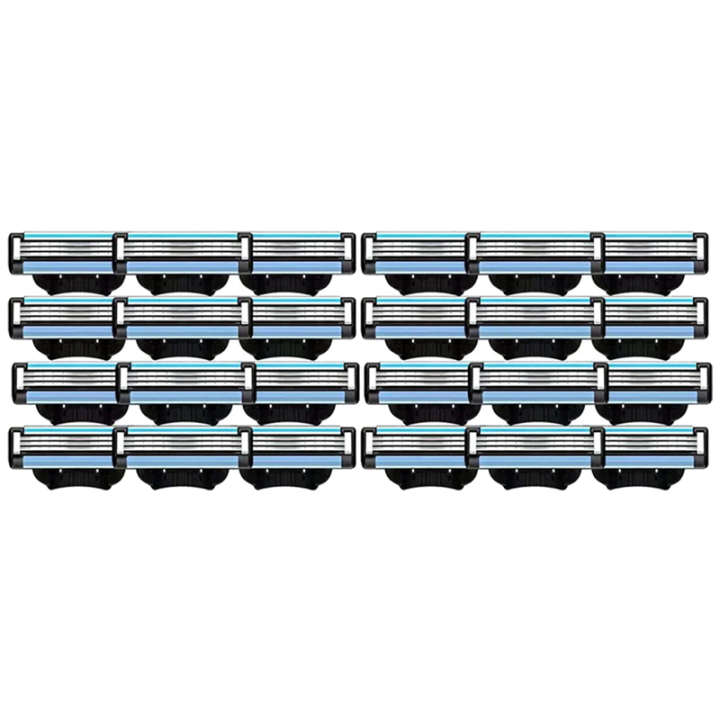 24PCS Replaceable Shaver Blades Refills Manual 3 Blades Refills 3 Mens Refills Shaver Blades Set Kit