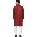 Maroon Solid Kurta Pajama Set For Men - Maroon | Fashion | Kurtha For Men | Pajamas Set For Men | Men'S Wear. 