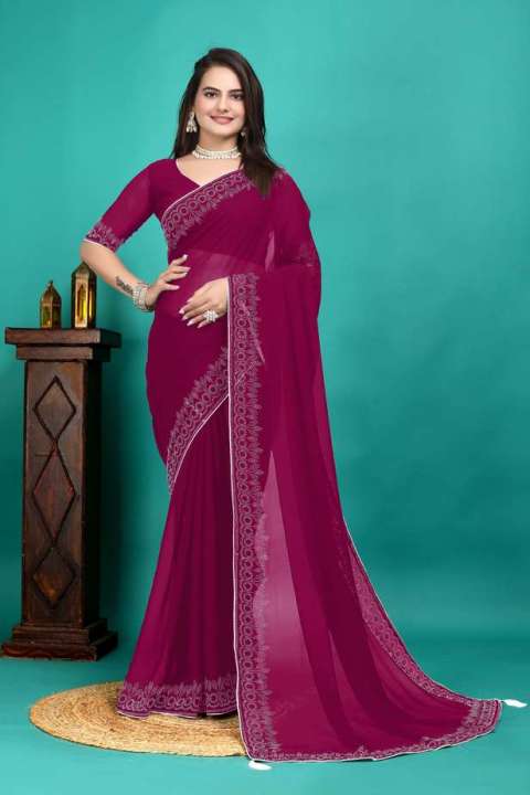 Awafu%20Embellished%20Georgette%20Saree%20-%20Image%203
