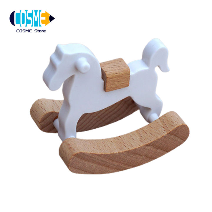 Doll House Accessories Rocking Wooden Trojan Horse Smooth Surface Anti-crack Good Detail Photo Prop Dollhouse Miniature Dollhouse Toy