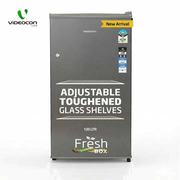 Videocon%20%20Single%20Door%20Direct%20Cool%20120%20LTR%20Refrigerator%205%20Star%20Steel%20Color%20VCM%20VD-120SH%20-%20Image%202
