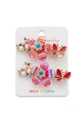 Trendy Velvet Bow Hair Clips with Pearl Center | Dainty Faux Fur Heart Barrettes & Iridescent Crystal Flower Pins | Women's Fashion Hair Accessories Gift Set For Women. 