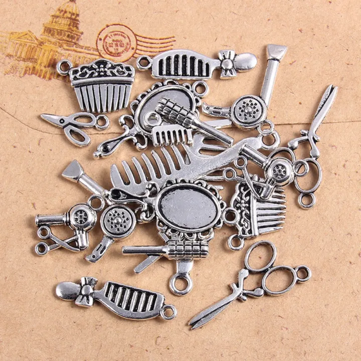 60pcs%20Durable%20Alloy%20Hairdresser%20Charms%20Sliver%20Mixed%20Styles%20Scissor%20Comb%20Mirror%20Pendants%20Barber%20Shop%20Tool%20Jewelry%20Findings%20for%20DIY%20Crafts%20-%20Image%208