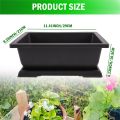 NAMUNY Large Flower Pot Rectangle Bonsai Nursery Planter Balcony Container 29X21X10.5cm. 