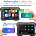 ARELENE Motorcycle DVR Dash Cam Portable 5 Inch Wireless CarPlay Android Auto Screen GPS Navigation Waterproof Monitor. 