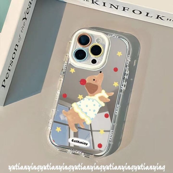 Fashion%20Creative%20Cartoon%20Colourful%20Dachshund%20Case%20Compatible%20for%20IPhone%2016%2013%2011%2015%2014%2012%20Pro%20Max%20XR%207Plus%20XS%20X%20Max%2016%2014%207%2015%208%20Plus%20Funny%20Cute%20Puppy%20Luxury%20Make%20Up%20Mirror%20Case%20-%20Image%202
