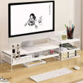 Double-Deck Computer Monitor Holder Transparent PC Screen Stand Bracket Desktop Display Storage Organizers For Office Working Queena. 