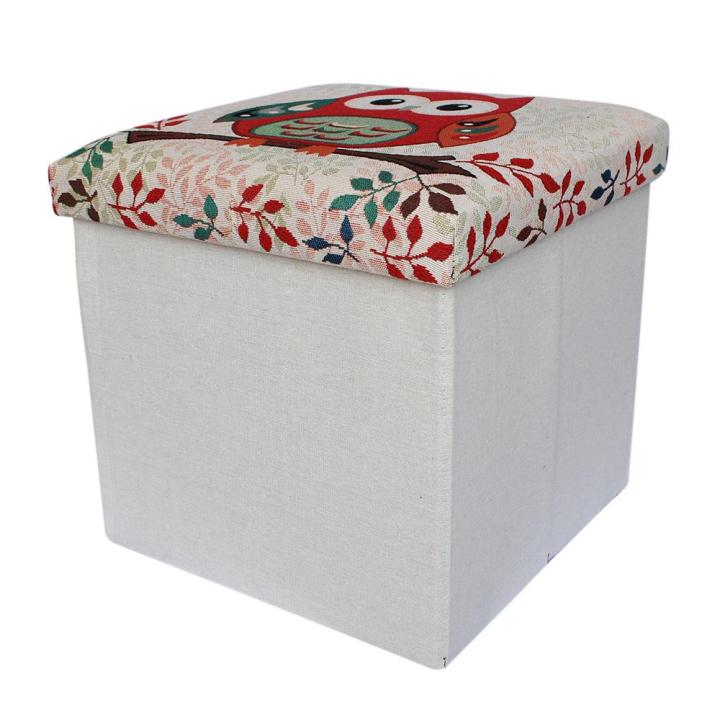 Red/White%20Owl%20Printed%20Foldable%20Ottoman%20-%20Image%203