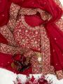 Exclusive Designer Red Sequins Silk Saree Collection By Sapnaaz Fashion. 