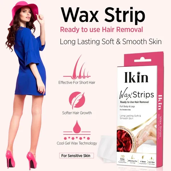 Astaberry Wax Strip With Goodness Of Rose Extract For Sensitive Skin- 20 Strips