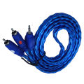 Super Quality 2-in-1 Audio Jack 3.5mm Stereo Male to Male RCA Speaker AUX Cable Cord 1.5 Meter for Tv, Av Receiver, Amplifier, Projector, Radio. 