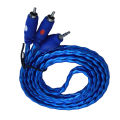Super Quality 2-in-1 Audio Jack 3.5mm Stereo Male to Male RCA Speaker AUX Cable Cord 1.5 Meter for Tv, Av Receiver, Amplifier, Projector, Radio. 