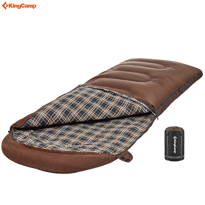 KingCamp Cloud 300 Cotton Flannel 3 Season Lightweight Water Resistant Family Camping and Backpacking Sleeping Bag for Adults
