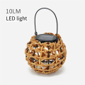 Solar Rattan Light Outdoor Solar Rattan Light with Handle,Waterproof LED Pendant Lamp,Lawn Terrace,Courtyard,Porch. 