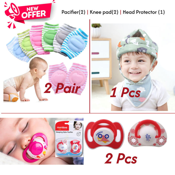 3-in-1 Baby Care Combo Pack: Baby Knee Pads for Crawling (Pack of 2 ...