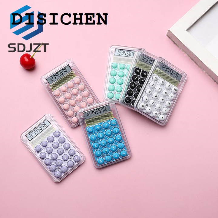 DISICHEN%20Profesional%20Silence%20Widescreen%20Mini%20Calculator%20Students%20Portable%20Transparent%20Electronic%20Calculator%20Candy%20Color%20Silicone%20Button%20-%20Image%203