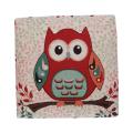 Red/White Owl Printed Foldable Ottoman. 