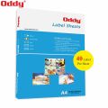 Oddy A4 Self Adhesive Paper Label Stickers for Laser & Inkjet Printers - 40 Labels per Sheet - Pack of 100 Sheets, for Shipping, Address, Folders, Industrial use. 