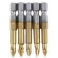 New specials 5 durable anti slip titanium coated hex shank PH2 electric screwdriver bits 50mmA JUE. 