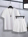 Summer Soft Feel Cotton T-Shirt And Shorts Set For Men. 