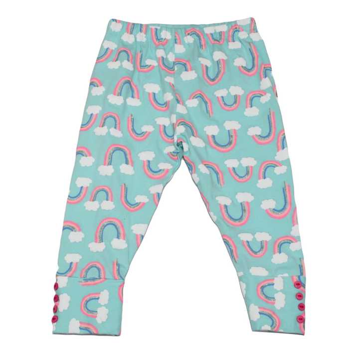 Blue Printed Design Pants For Girls
