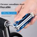 High Quality Portable Folding Allen Wrench Set 8-in-1 CR-V Material Folding Hexagonal Wrench Durable Multi-functional Metric Allen Key Set Work. 